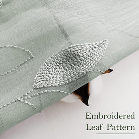 HOMEIDEAS embroidered leaf pattern adds natural elegance to any window.