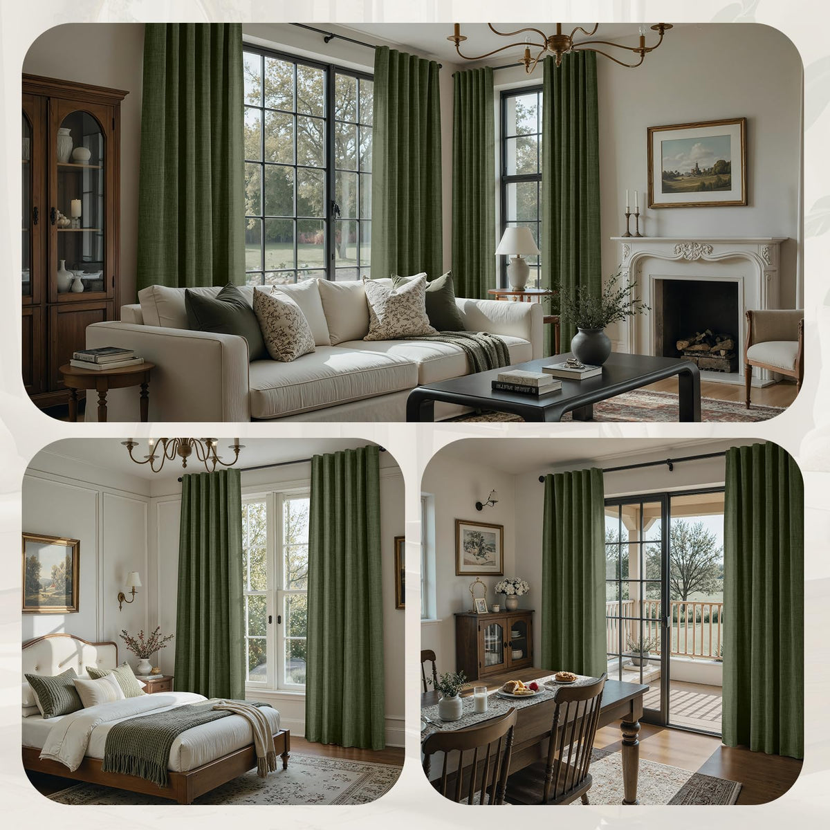HOMEIDEAS faux linen texture close-up highlights durable color and soft hand.