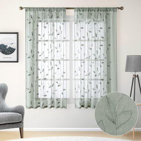 HOMEIDEAS faux linen texture curtains filter light while maintaining privacy.