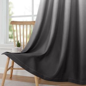 HOMEIDEAS grey ombre curtains 52x84 by window enhances room ambience