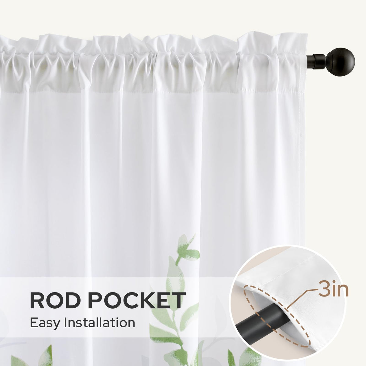HOMEIDEAS light-filtering privacy curtain balances daylight for living rooms