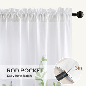 HOMEIDEAS light-filtering privacy curtain balances daylight for living rooms
