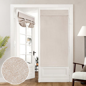 HOMEIDEAS linen blackout curtain close-up; natural texture for privacy