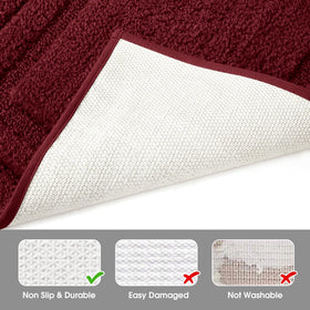 HOMEIDEAS machine washable bath mats 2-piece set for easy care and durable use.