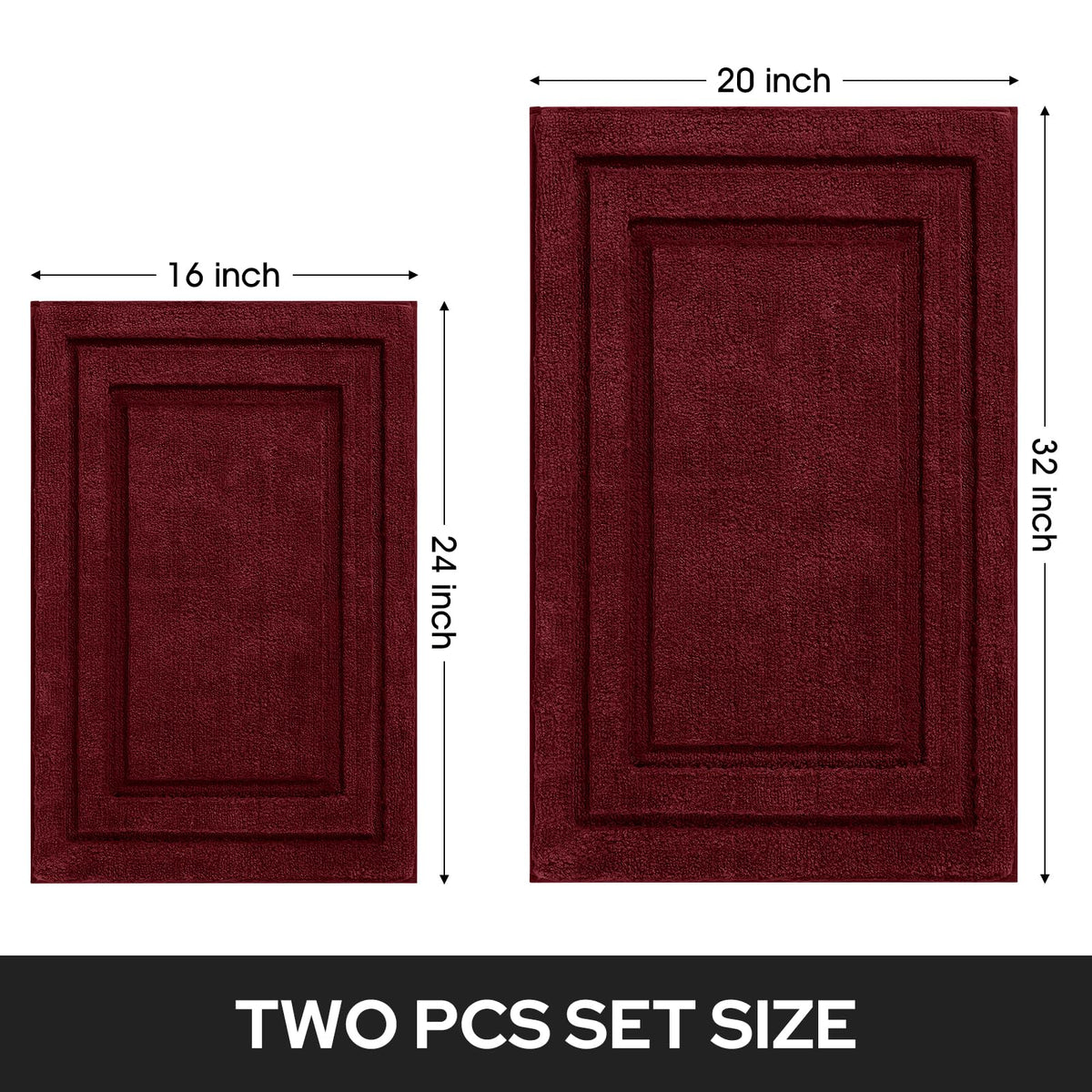 HOMEIDEAS multi-purpose bathroom rug set suitable for bathroom, entry, and bedroom spaces.