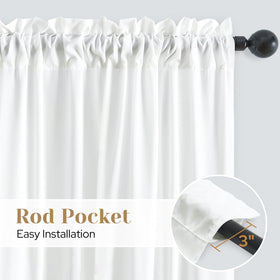 HOMEIDEAS white privacy-curtains for bedrooms and living rooms promote restful mornings.