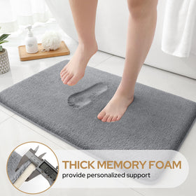 HOMEIDEAS non-slip backing bath rug grey ensures secure placement after bathing