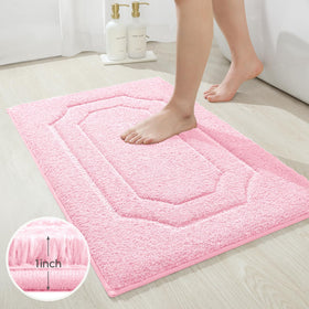 HOMEIDEAS pink-bathroom-rug-2-piece-set includes two sizes for versatile placement