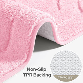 HOMEIDEAS pink rug-absorbent-microfiber dries feet quickly after showers