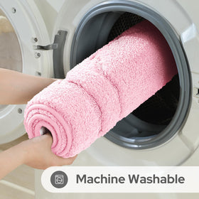 HOMEIDEAS pink rug-machine-washable maintains softness after frequent washes