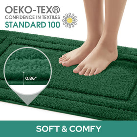 HOMEIDEAS plush microfiber bath mat 16x24 offers extra softness