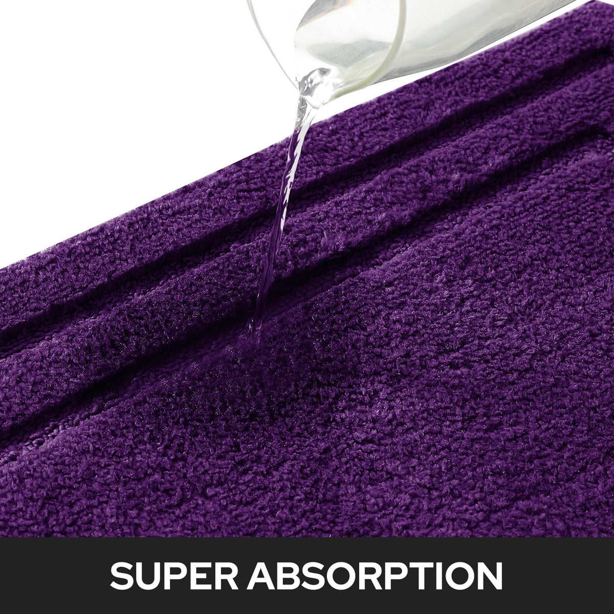 HOMEIDEAS purple rug with non-slip backing helps prevent slips on wet floors