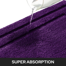 HOMEIDEAS purple rug with non-slip backing helps prevent slips on wet floors