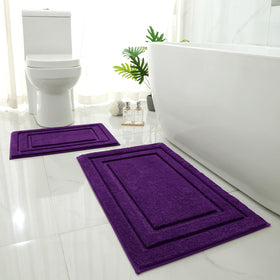 HOMEIDEAS purple bathroom rug set, two-piece, adds color and comfort to your bath