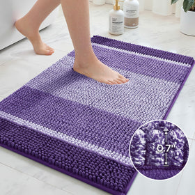 HOMEIDEAS purple bathroom rugs set size comparison for placement ideas.