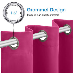 Homeideas Raspberry curtains provide light noise dampening for a calmer living space.