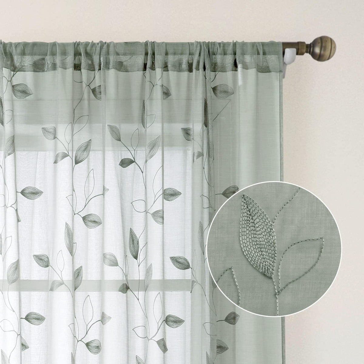 HOMEIDEAS 3-inch rod pocket helps curtains drape smoothly.