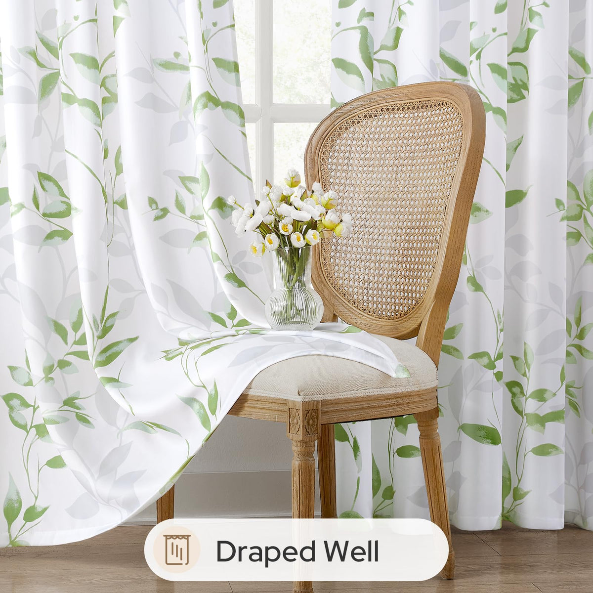 HOMEIDEAS rod-pocket curtain for easy installation without rod damage