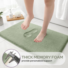 HOMEIDEAS Sage-green bath rug in 20x32 adds warm decor touch