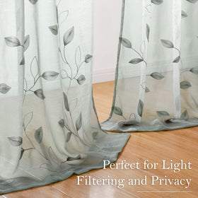 HOMEIDEAS Sage Green Curtains bedroom scene creating calm, relaxing space