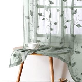 HOMEIDEAS Sage Green Curtains full view add light and privacy to living spaces