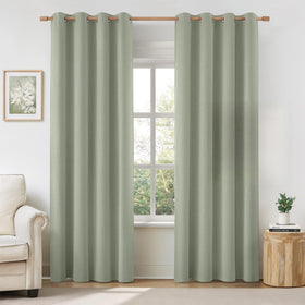 HOMEIDEAS sage green linen curtain panel 01 privacy and light control for daytime rest