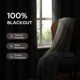 HOMEIDEAS sage green linen curtain panel 02 dark room for movie time and naps