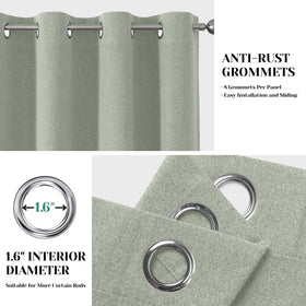 HOMEIDEAS sage green linen curtain panel 08 pair with living room decor