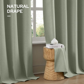 HOMEIDEAS sage green linen curtain panel 09 thermal insulation for seasons