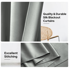 HOMEIDEAS silver grey faux silk curtains reduce outside noise for a calmer space