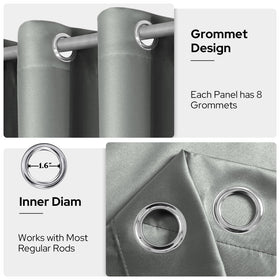 HOMEIDEAS silver grey faux silk curtains feel soft to the touch and resist wrinkling