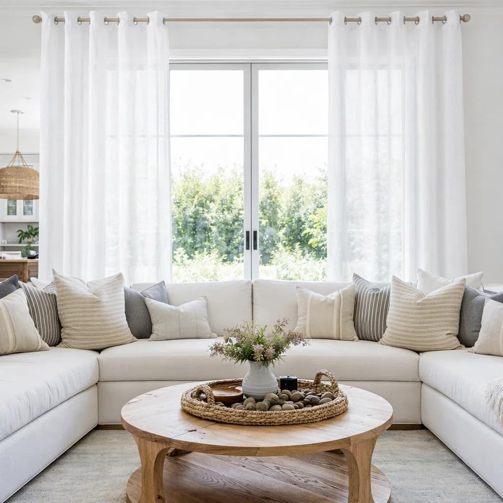 HOMEIDEAS silver-grommet hanging design enables easy installation
