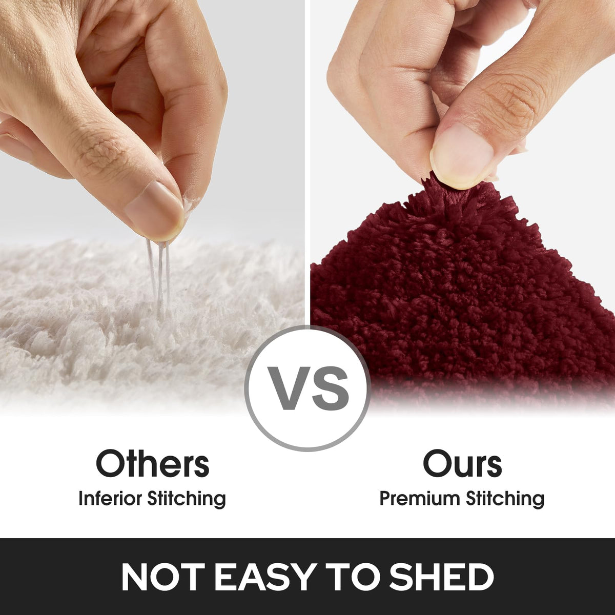 HOMEIDEAS soft plush burgundy rug adds warmth and style to any bathroom.