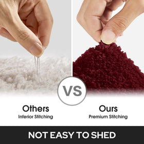 HOMEIDEAS soft plush burgundy rug adds warmth and style to any bathroom.