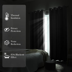 HOMEIDEAS thermal insulated curtains 52x84 energy saving and quiet