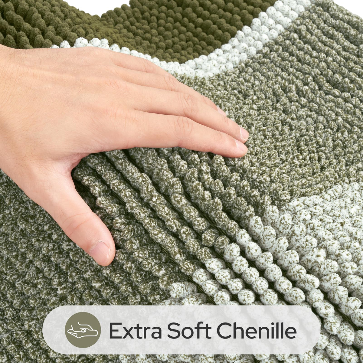HOMEIDEAS Thick chenille bath mats provide plush softness and quick moisture absorption.