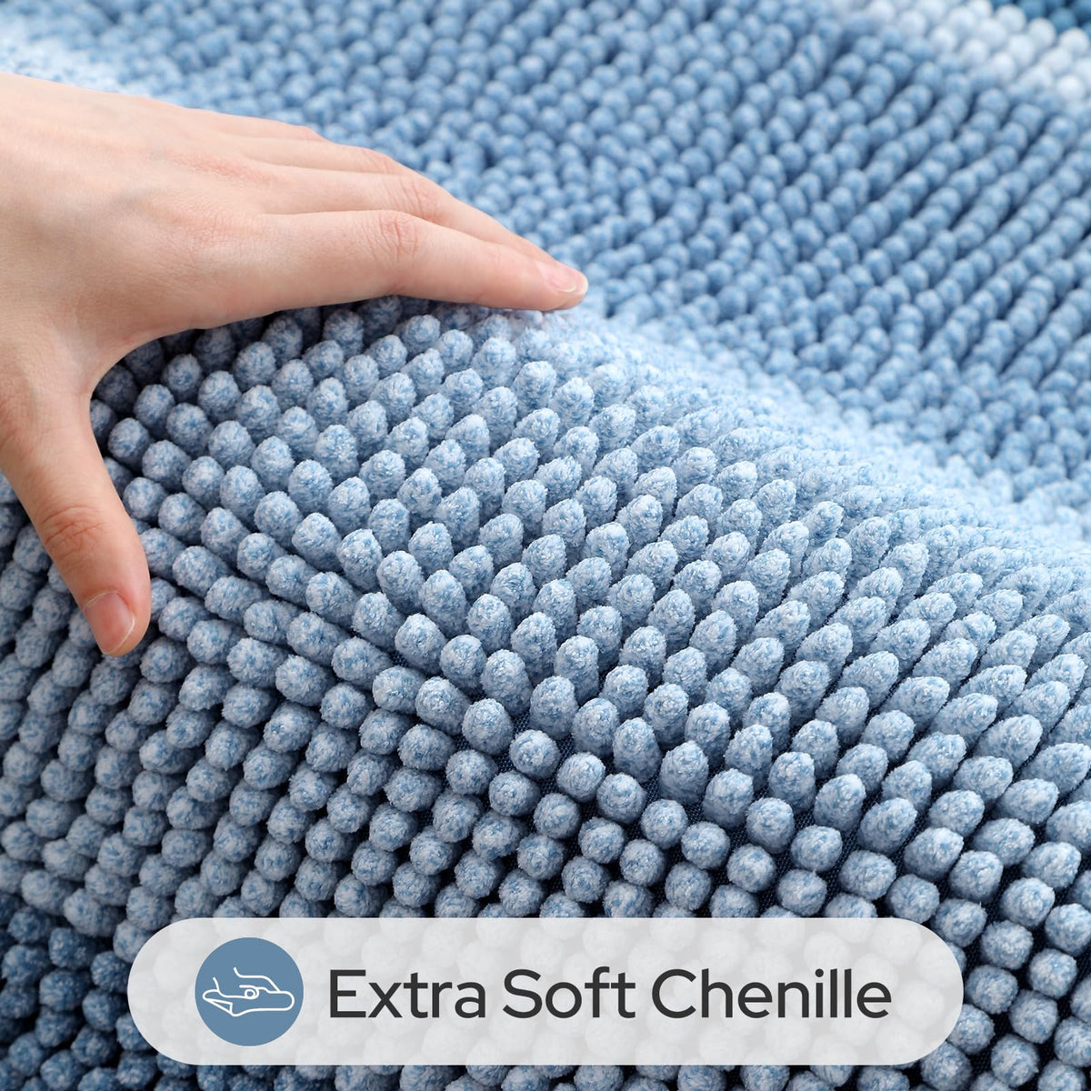HOMEIDEAS thick chenille feel for plush comfort after shower.