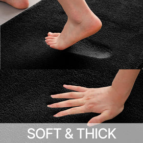 HOMEIDEAS u-shape bath mat 20x24 around toilet for practical coverage.