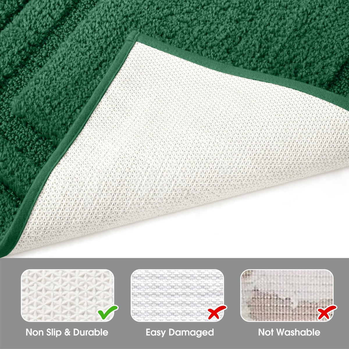 HOMEIDEAS U-shaped toilet mat 20x24 keeps floors dry