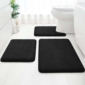 HOMEIDEAS upgraded bath rugs set memory foam cloud close-up for plush softness.