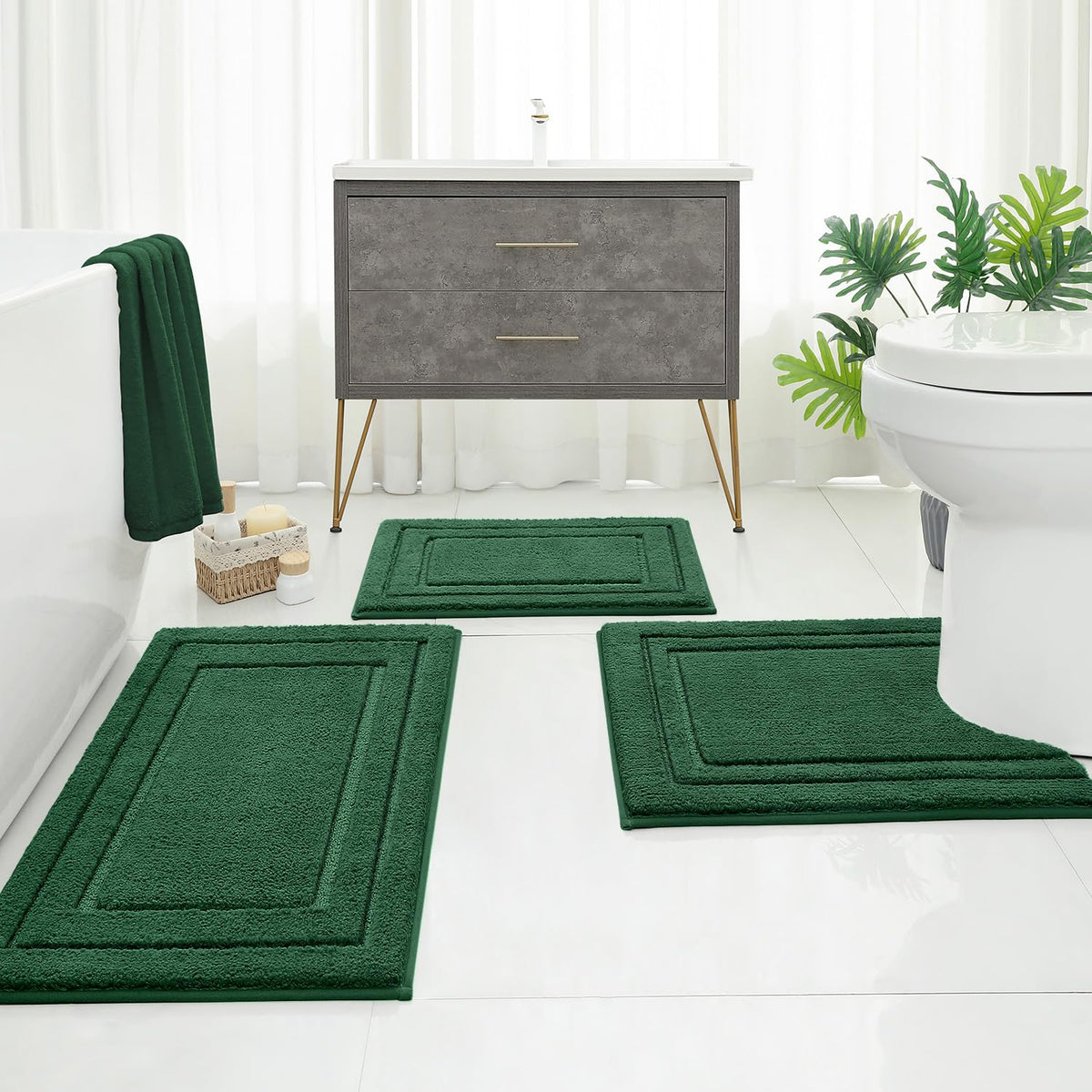 HOMEIDEAS versatile 3-piece set suits bathroom, kitchen, and entry