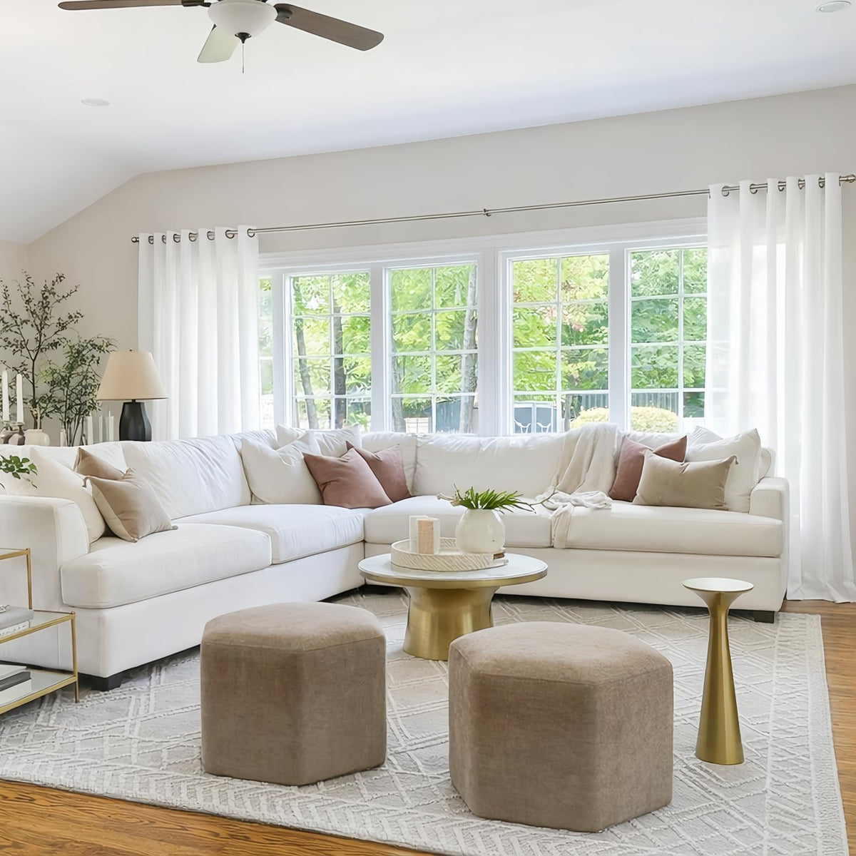 HOMEIDEAS light-filtering curtains brighten the room while preserving privacy