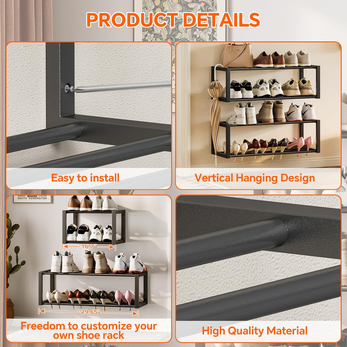 Closet organization with Homeiju two-pack shoe storage