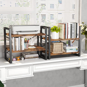 Homeiju desk-hutch combo shown as space-saving solution for small rooms.