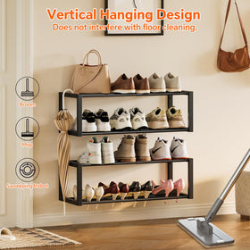 Homeiju shortened rack stores 8 pairs for compact closets
