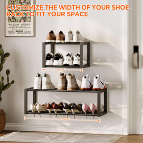 Metal frame detail of Homeiju wall-mounted shoe rack