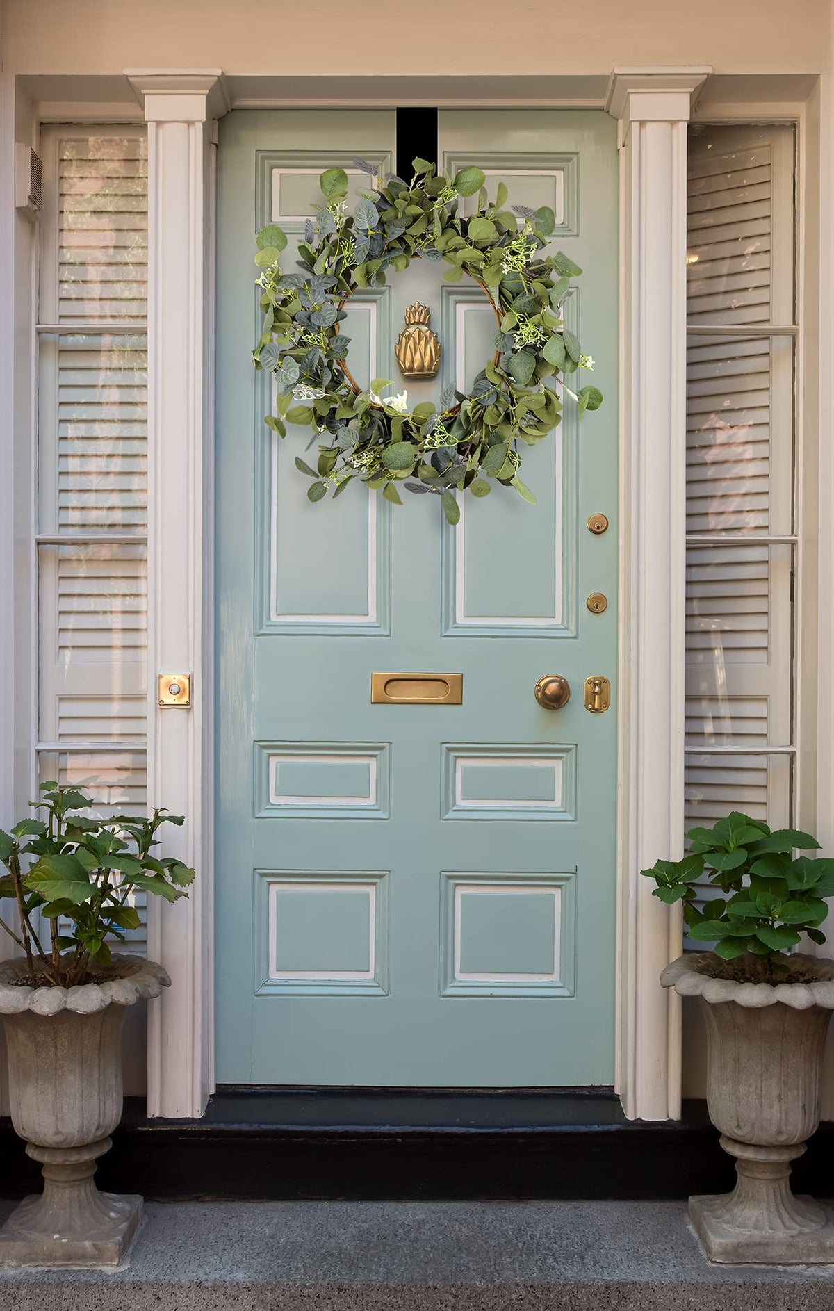 HomeKaren wreath hangs easily above a fireplace or entry.
