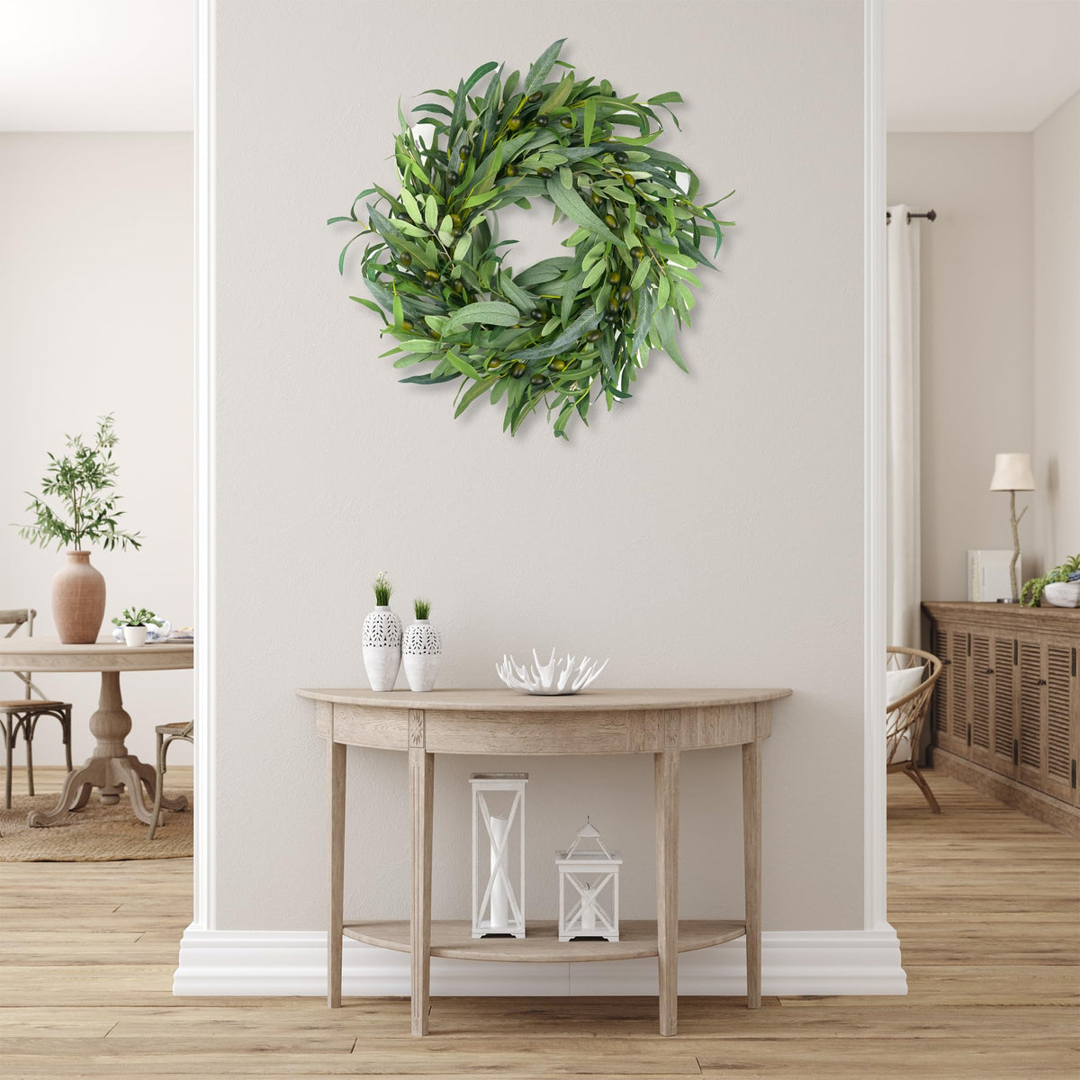 HomeKaren wreath hanging decor display enhances entrances with seasonal charm.