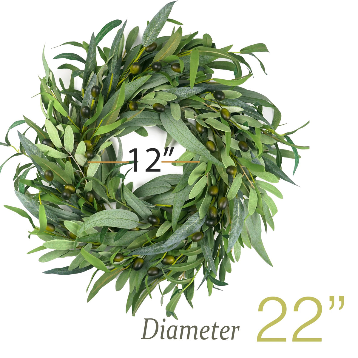 HomeKaren olive leaves wreath all-season brings fresh greenery to indoor walls.