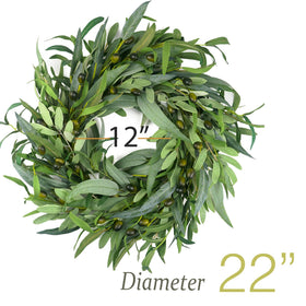 HomeKaren olive leaves wreath all-season brings fresh greenery to indoor walls.
